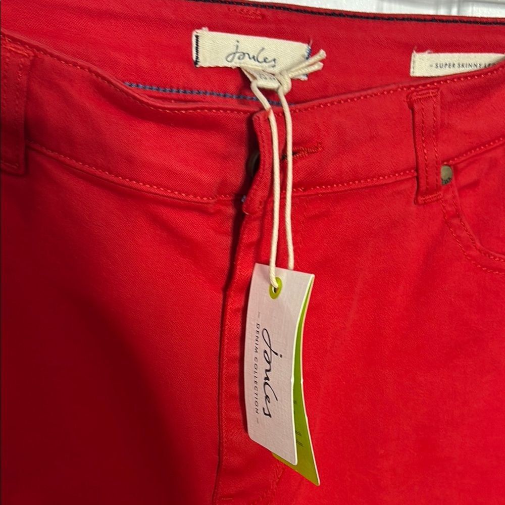 Joules Red High Rise Skinny Jeans - Stretch Denim (size 12) - Picture 4 of 12